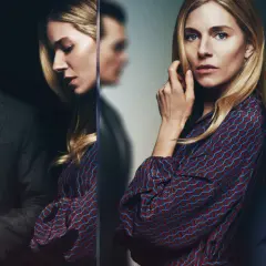 Ensemblen från Anatomy of a Scandal samlas, deras ansikten uttrycker allvar och spänning.