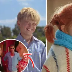 Annika och Tommy ler, medan Pippi Långstrump med sina flätor och blå halsduk tittar fram.