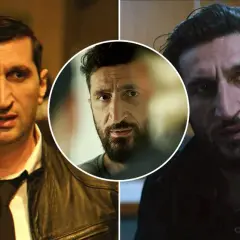 Fares Fares i tre olika roller från en serie.