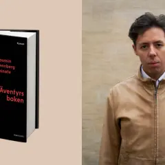Houssin Vennberg Sninate, författaren till "Äventyrsboken", poserar bredvid sitt verk.