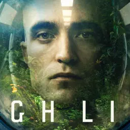 En astronaut i en hjälm, med en frodig djungel reflekterad i visiret. Titeln "HIGH LIFE" syns i förgrunden.