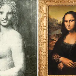 Två porträtt av Mona Lisa, en skiss och den färdiga målningen. Kanske en del av Leonardo da Vincis familj?