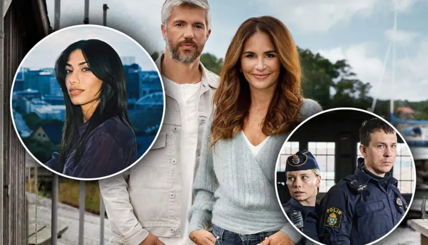 Här är en bild från svenska serier med skådespelare från en polisdrama.