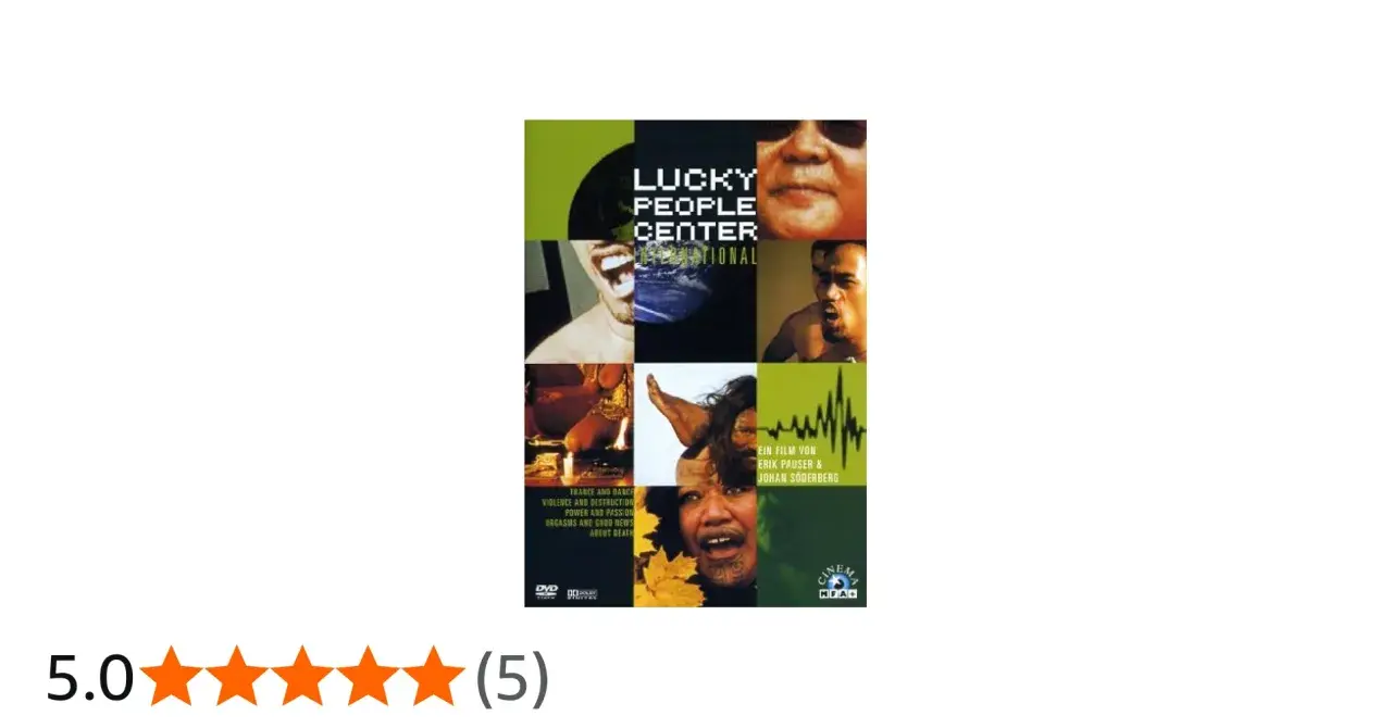 Lucky People Center International, en film av Erik Pauser & Johan Söderberg. En collage av bilder som visar olika människor och teman.
