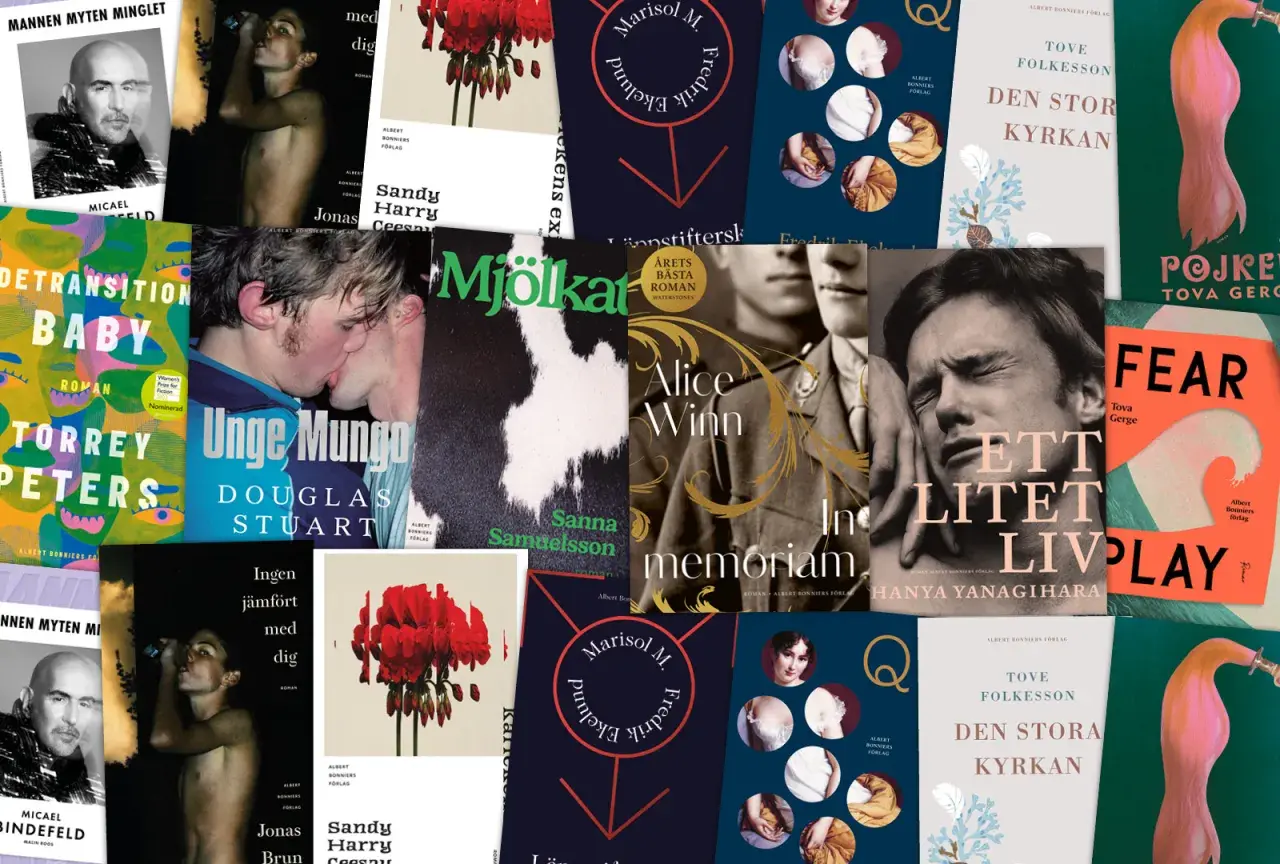 Collage of book covers featuring diverse imagery, including portraits, abstract art, and romantic scenes.