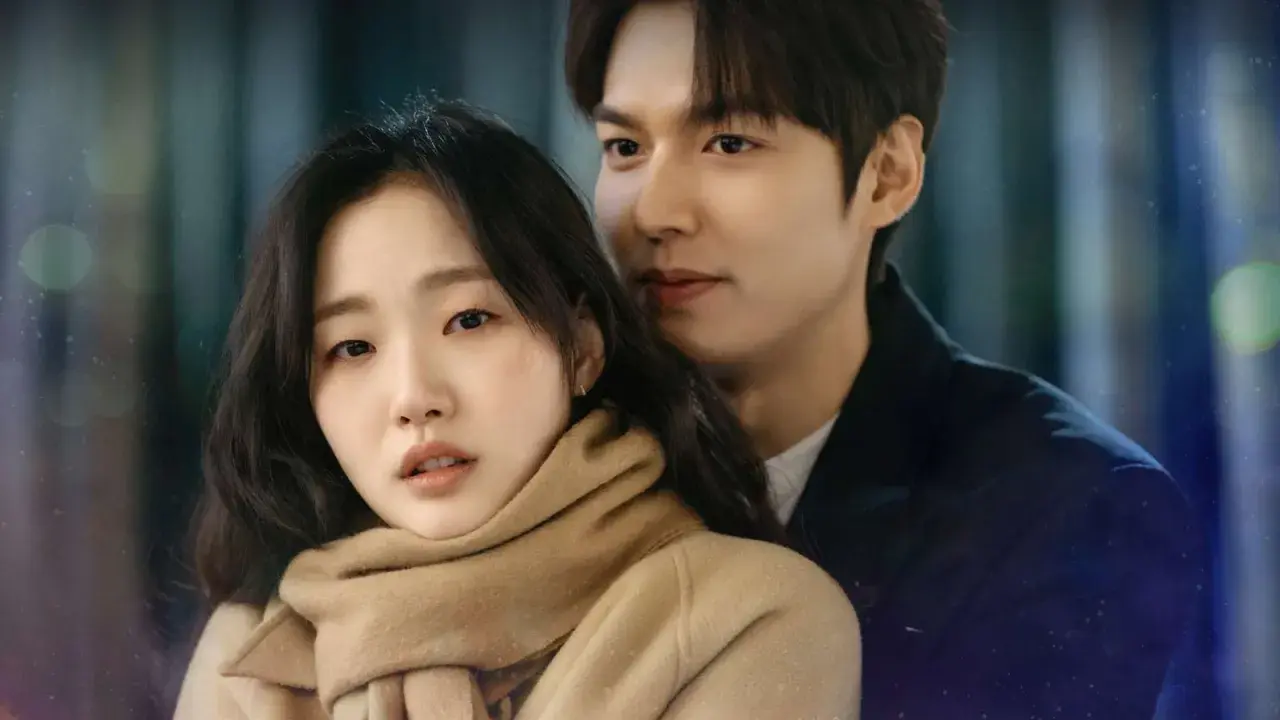 Lee Min-ho och Kim Go-eun i en romantisk scen från koreanska serier.
