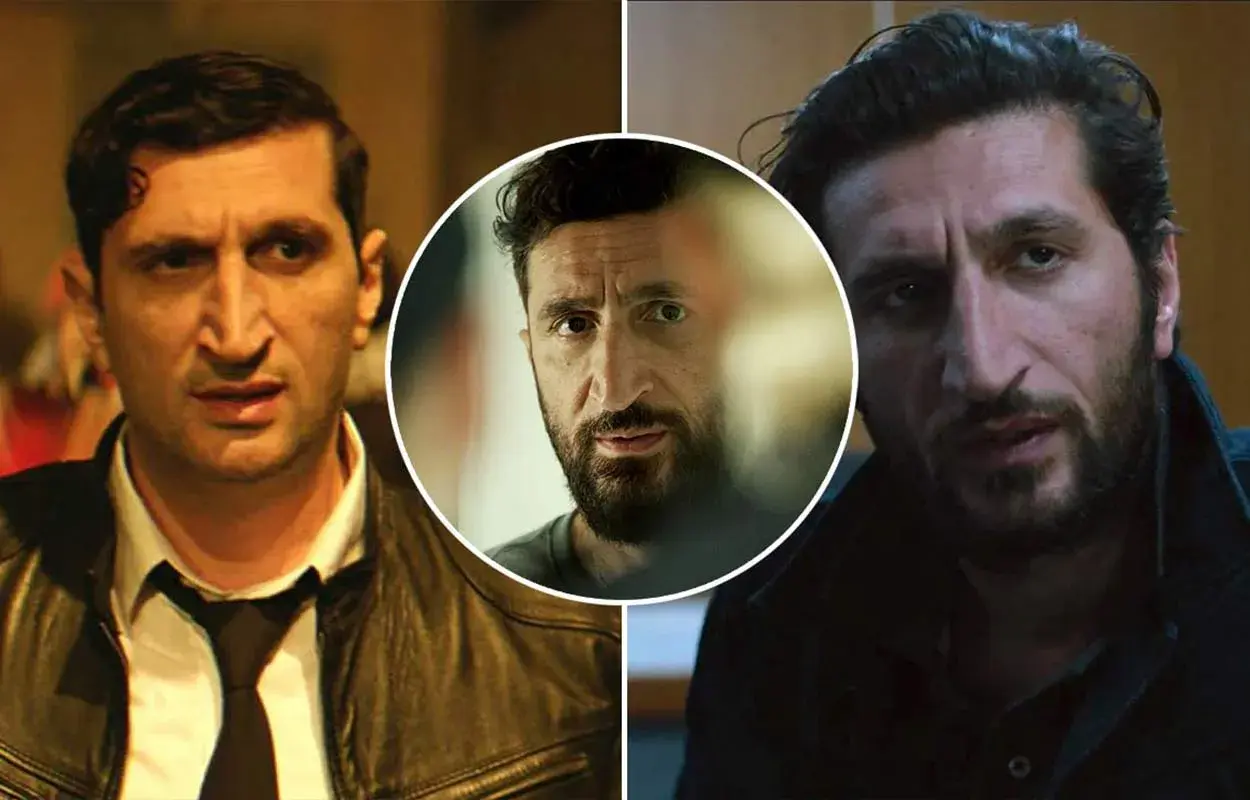 Fares Fares i tre olika roller från en serie.