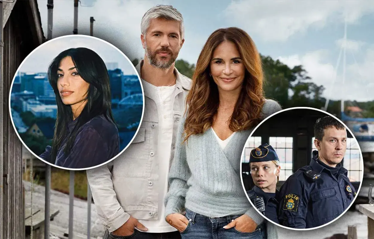 Här är en bild från svenska serier med skådespelare från en polisdrama.