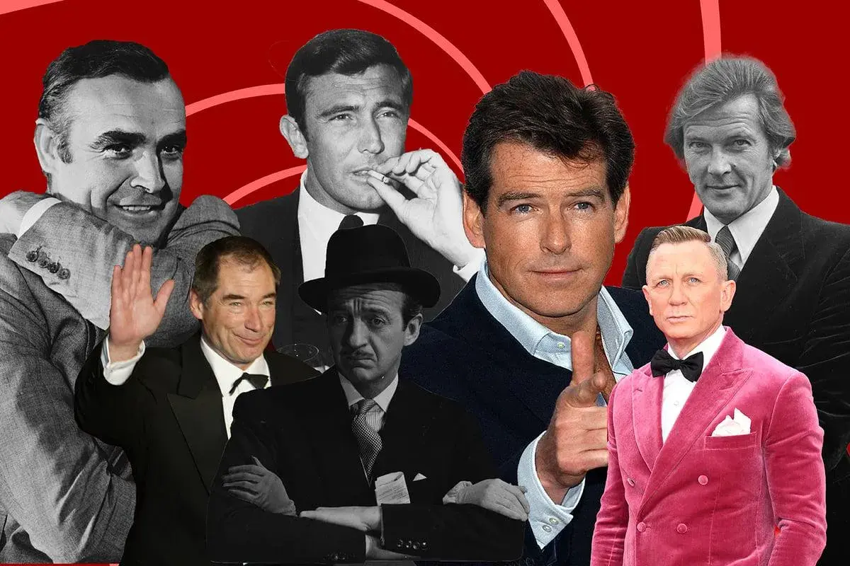 En hyllning till alla James Bond-skådespelare, från Sean Connery till Daniel Craig, som alla har spelat den ikoniska agenten. En collage som visar upp flera av de skådespelare som har gestaltat nya James Bond.