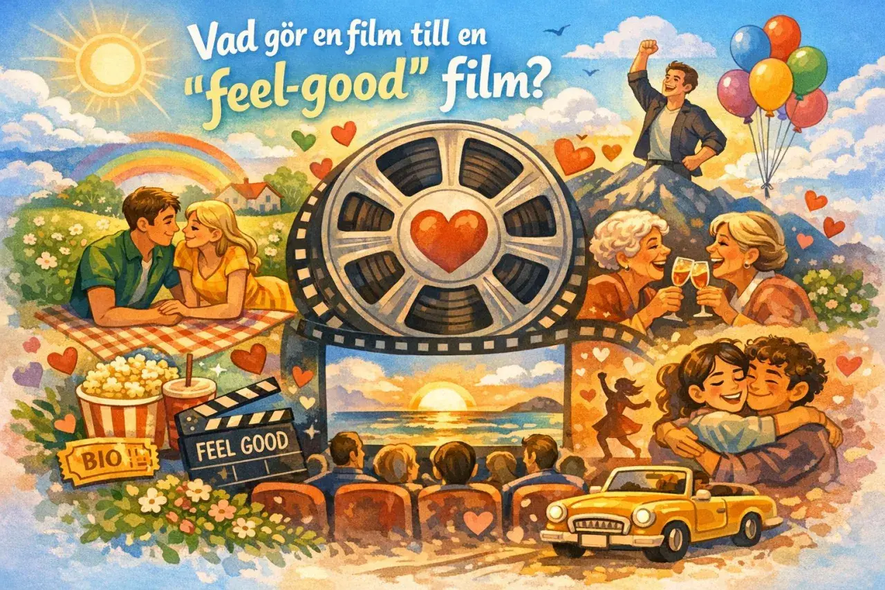 En filmrulle med hjärta, par, familjer och en solnedgång. Vad gör film och musik till en "feel-good" upplevelse?
