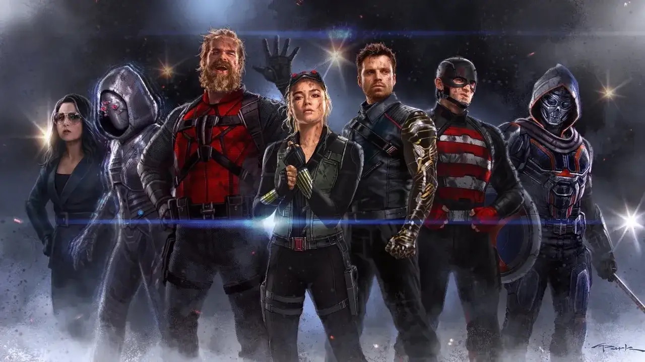 En grupp hjältar, inklusive Black Widow och Winter Soldier, redo för nya Marvel-filmer.